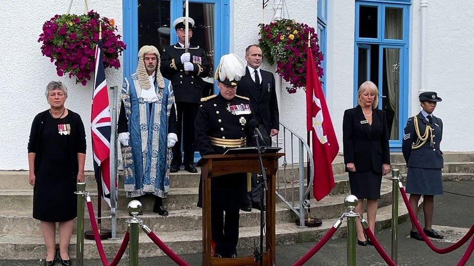 Isle of Man Lieutenant Governor making the proclamation