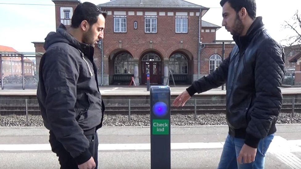 Khalid Jesri has produced a number of videos to show refugees basic tasks, in this case, how to "touch in" and "touch out" at a train station