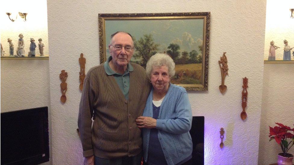 June and Ted in their living room in Port Talbot