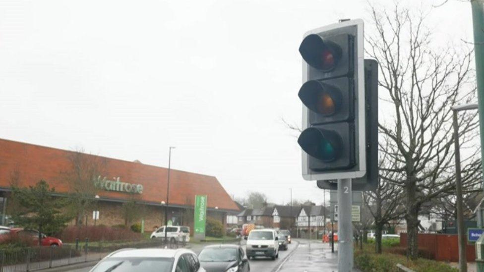 Traffic queues in Burgess Hill