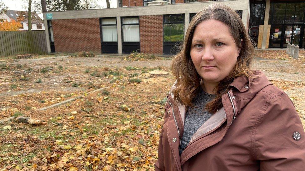 Linthorpe Labour councillor Philippa Storey at the former Northern School of Art campus on Green Lane where trees have been cut down