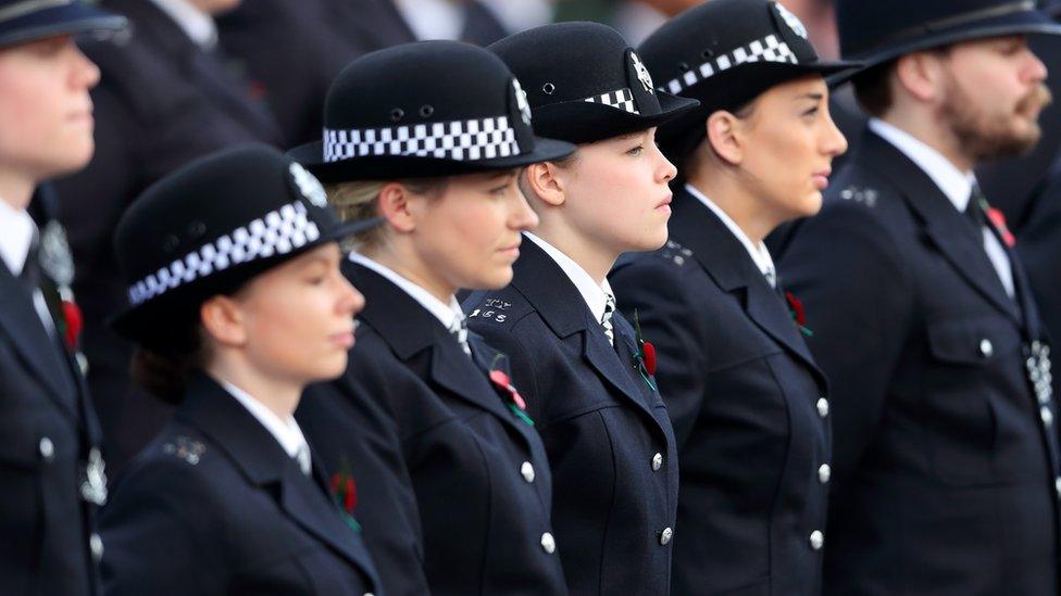 Female police officers graduating at Hendon