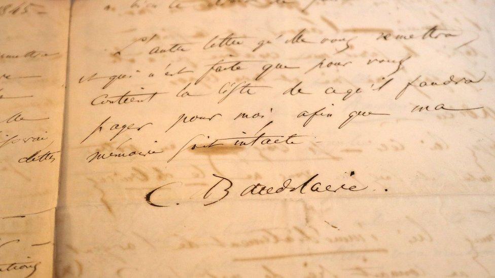 Baudelaire letter sold at auction, 4 November