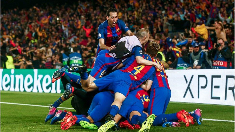 Barcelona celebrate their winner