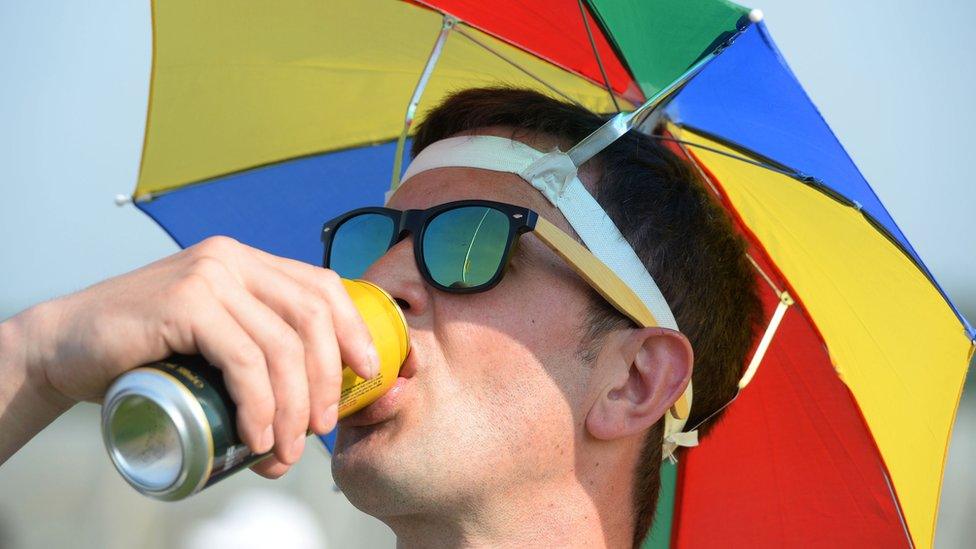 Man drinking beer