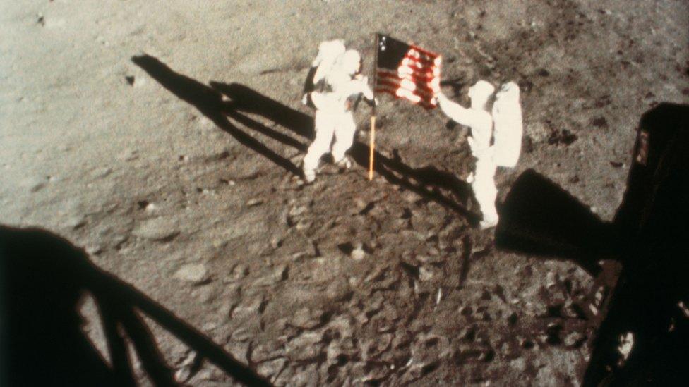 Neil Armstrong and Buzz Aldrin on Moon