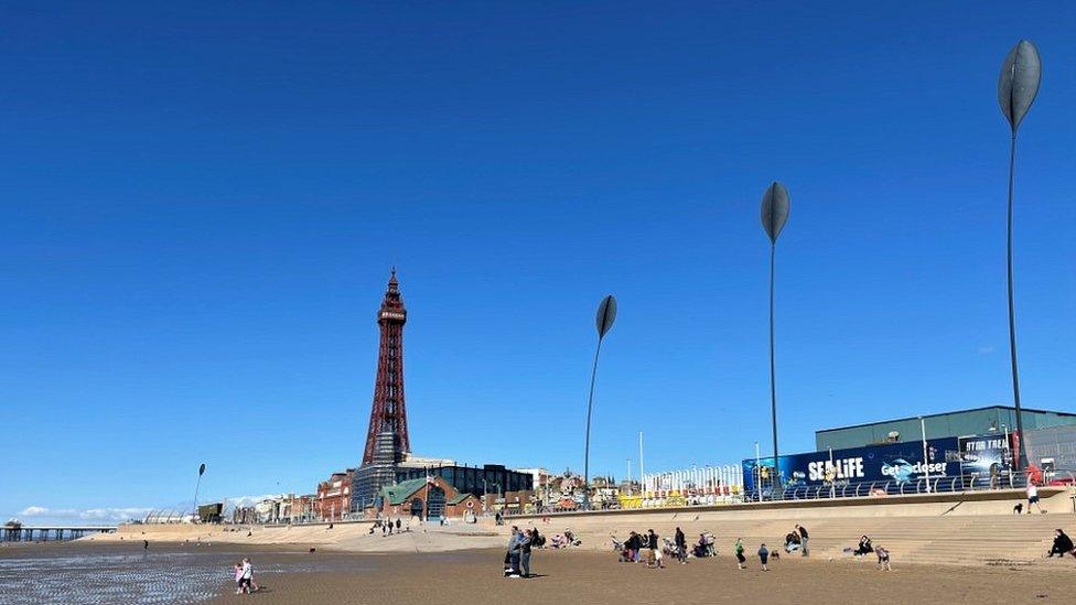 Blackpool beach and tower