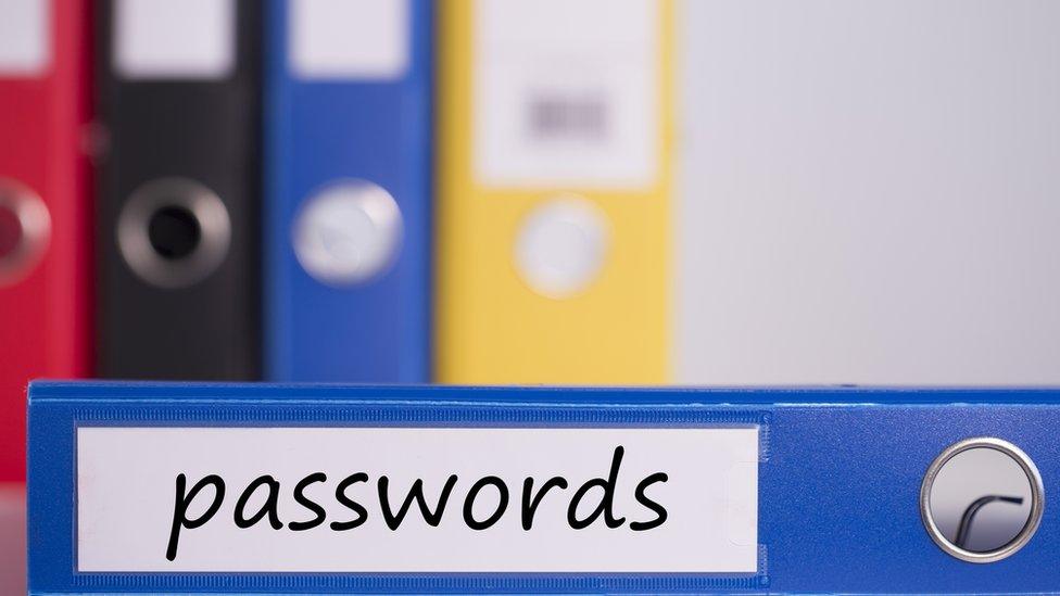 A folder labelled 'passwords'