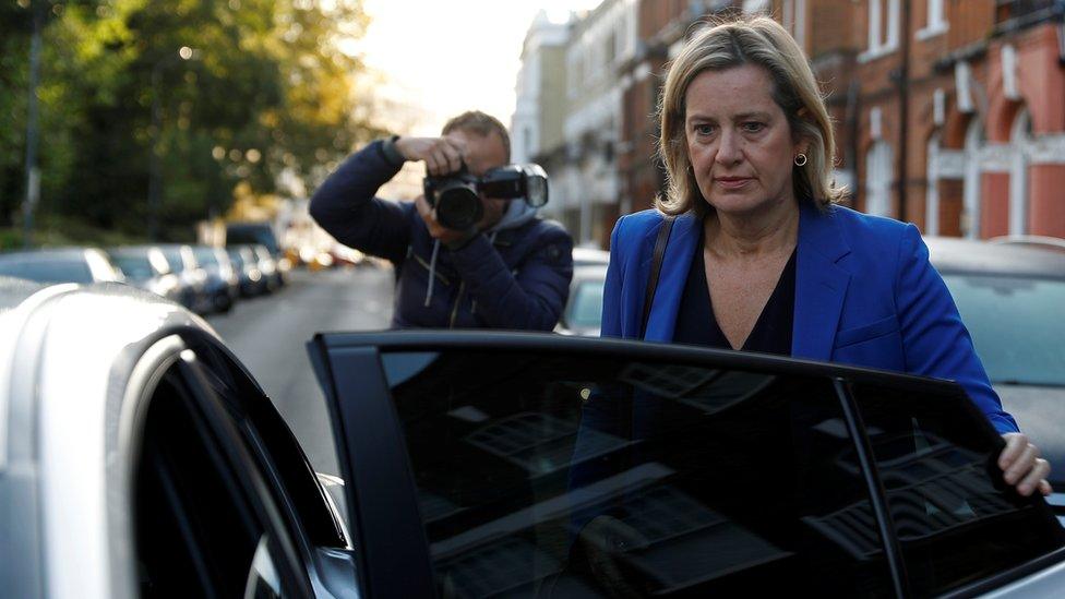 Amber Rudd gets into a car