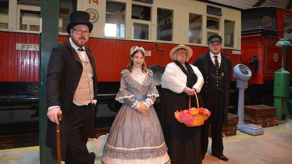 Tour guides at railway museum