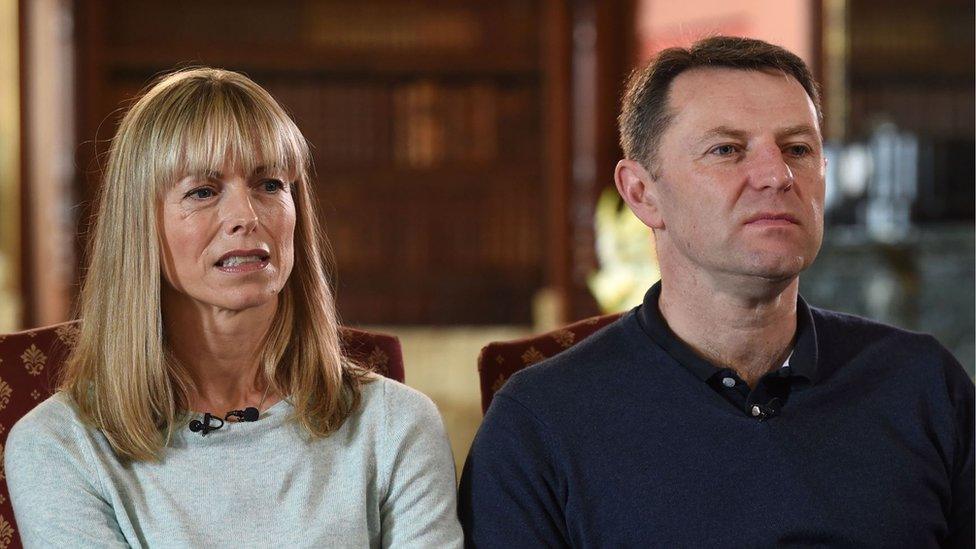 Kate and Gerry McCann, pictured in a BBC interview in 2017