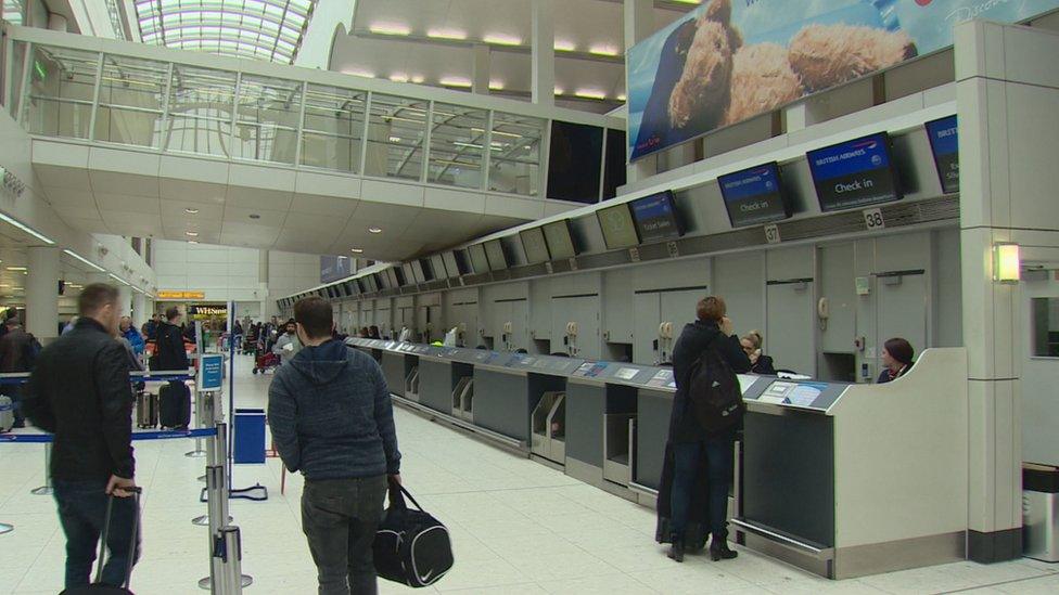 Glasgow Airport departure desks