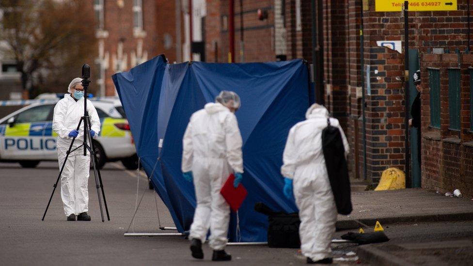 Forensic officers at the scene of an industrial premises on Western Road near Birmingham"s City Hospital