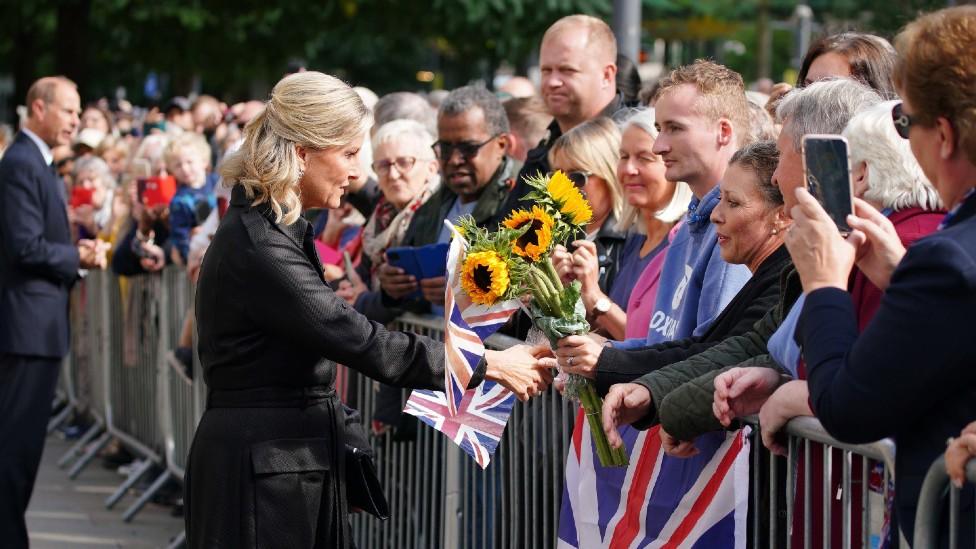 Princess Sophie greeting people in Manchester