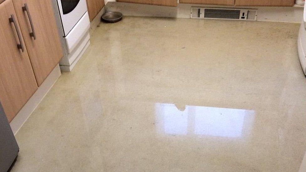 Flooded kitchen