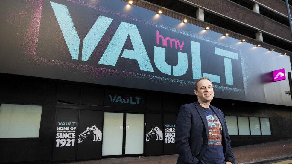 HMV's owner Doug Putman outside the new HMV Vault store in Birmingham