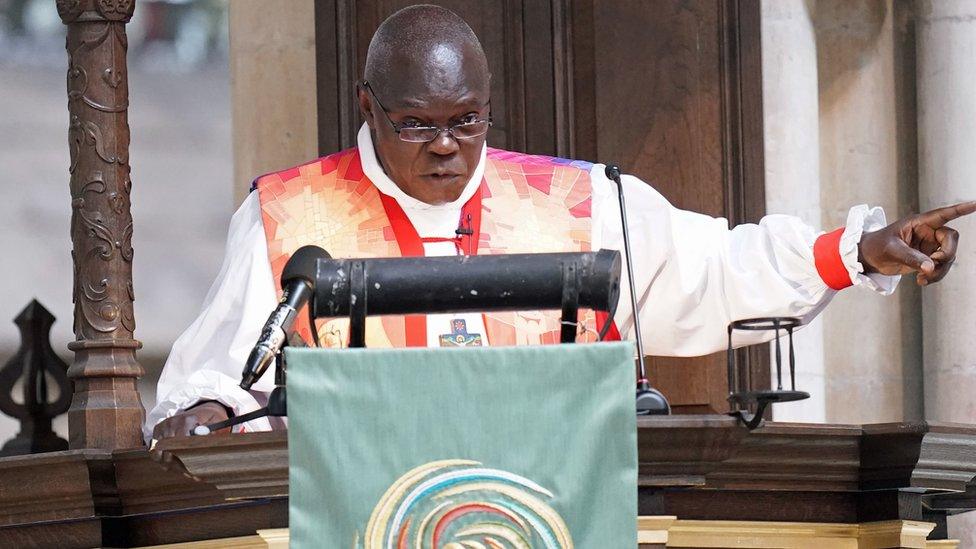 Lord Sentamu during a service