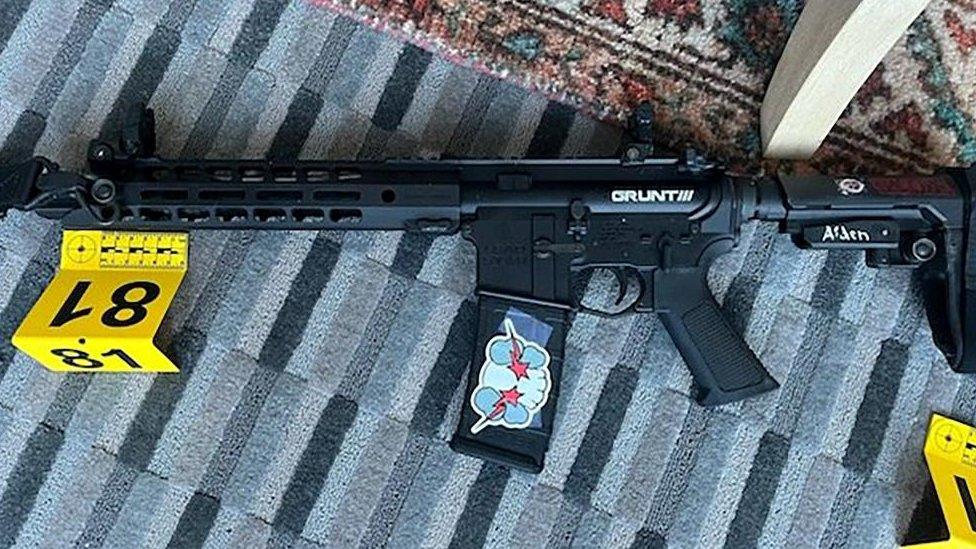 One of the weapons recovered at a Catholic school in Nashville after the mass shooting there