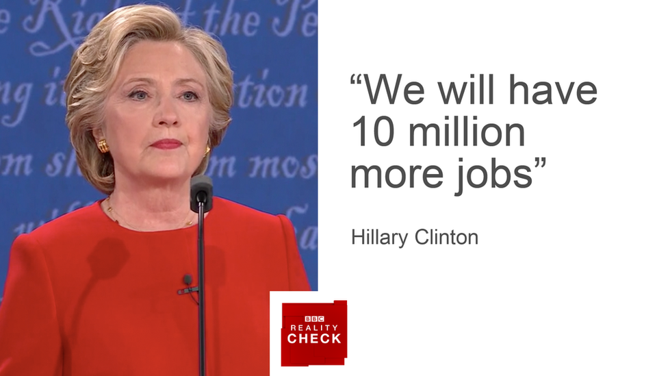 Hillary Clinton: "We will have 10 million more jobs"