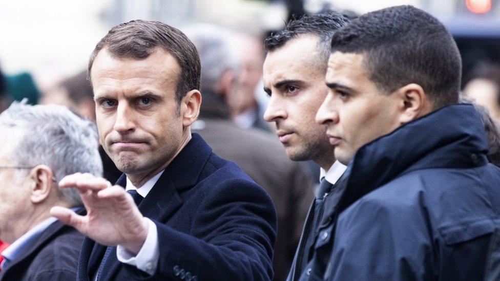 Emmanuel Macron inspects damage from rioting - 2 December