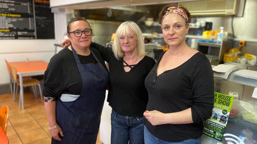 Staff of the Harbour Cafe, Lydney