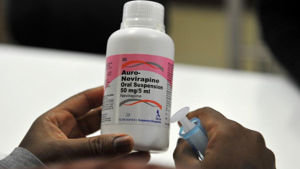 A mother gets on May 16, 2012 antiretroviral (ARV) drugs at the Chris Hani Baragwanath Hospital, South Africa's largest public hospital, in Soweto