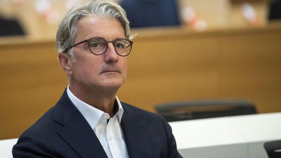 Former CEO of German carmaker Audi AG Rupert Stadler arrives at the criminal trial of the Volkswagen diesel scandal in the courtroom at the Stadelheim prison in Munich, Germany, 30 September 2020