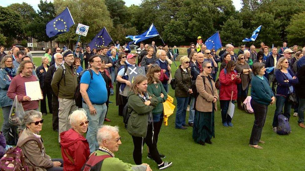 Protesters in Edinburgh