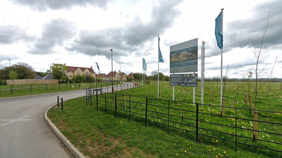 Google street view image of new houses