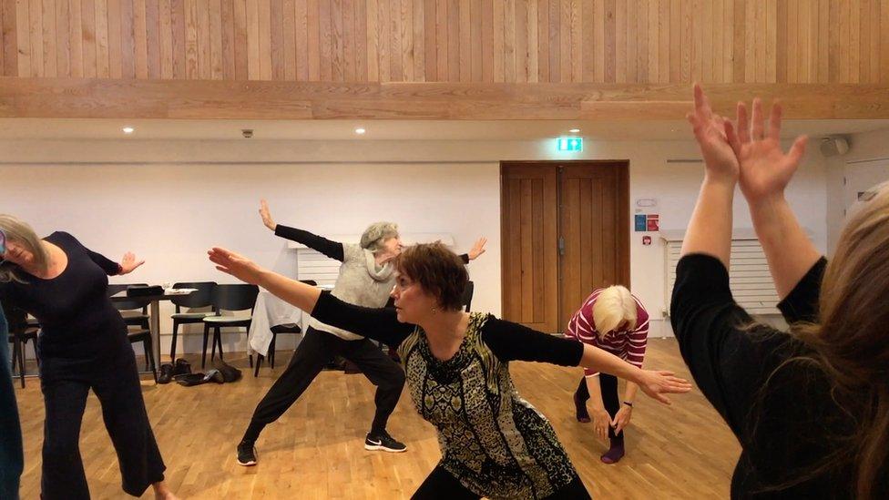 Women dancing biodanza