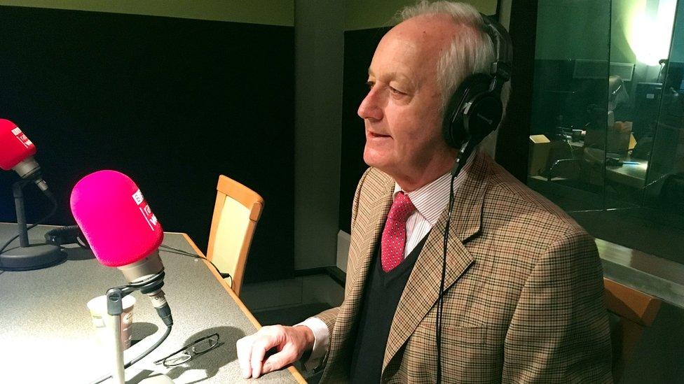 Neil Hamilton in radio studio