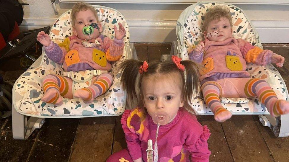 Triplets Rubi-Rose, Payton-Jane and Porscha-Mae