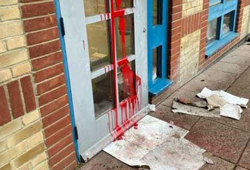 Red paint thrown over Jewish school door in North London