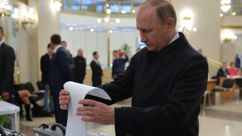 Vladimir Putin casts his vote - 18 September