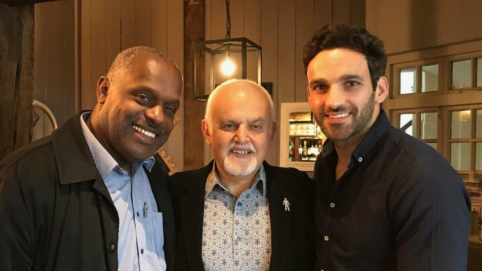 Errol McKellar (left) meets Davood Ghadami (right) and his dad Mo