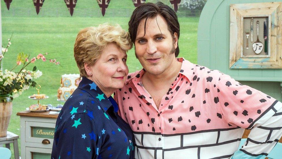 Noel Fielding and Sandi Toksvig