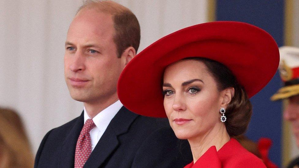 Britain's Prince William, Prince of Wales and Catherine, Princess of Wales attend a ceremonial welcome for The President and the First Lady of the Republic of Korea at Horse Guards Parade, in London, Britain on November 21, 2023