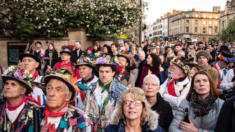 May Day crowds