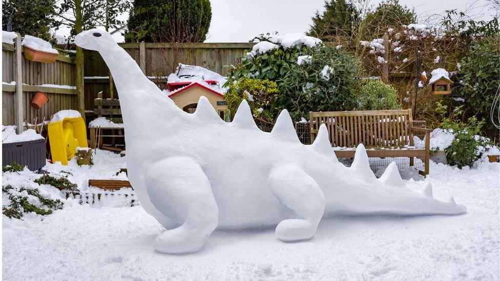 Snow dinosaur