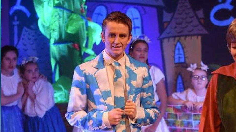 Replacement beanstalk during pantomime