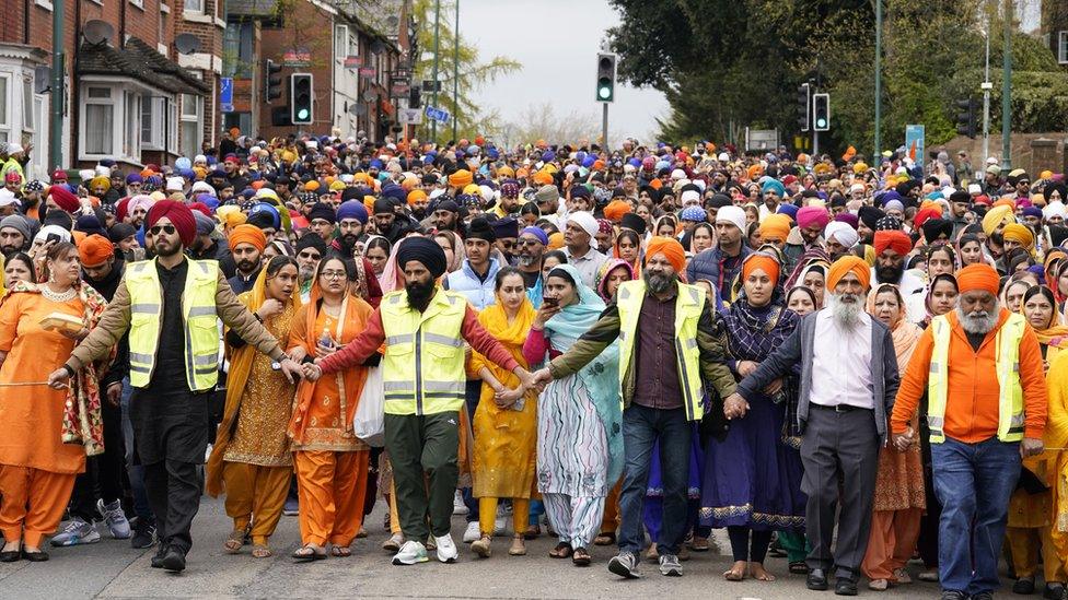 the Nagar Kirtan procession in Southampton