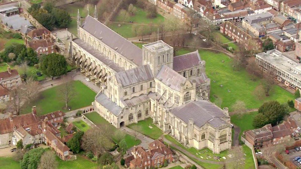 Winchester Cathedral aerial