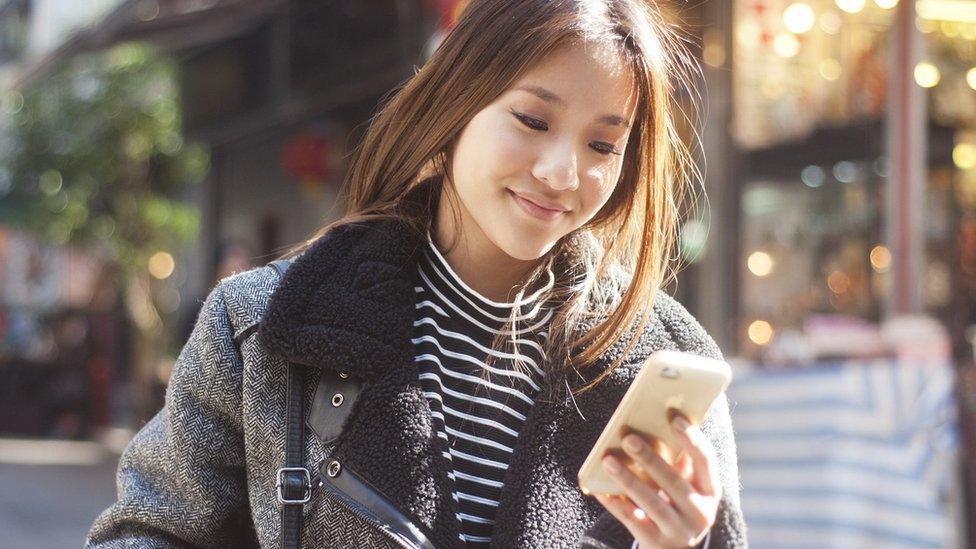 Girl using phone