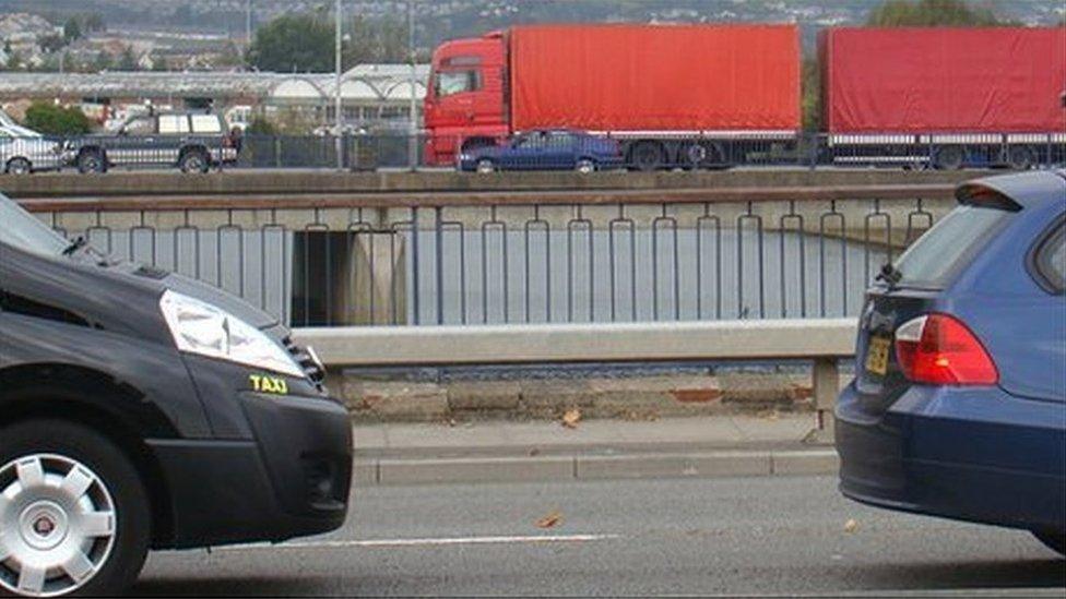 The River Tawe road bridges in Swansea