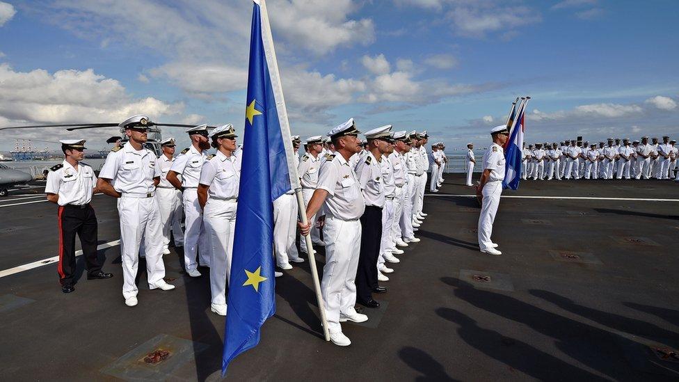 EU naval parade in Djibouti