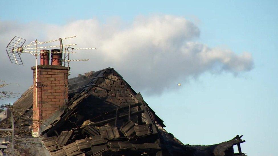 House collapse scene