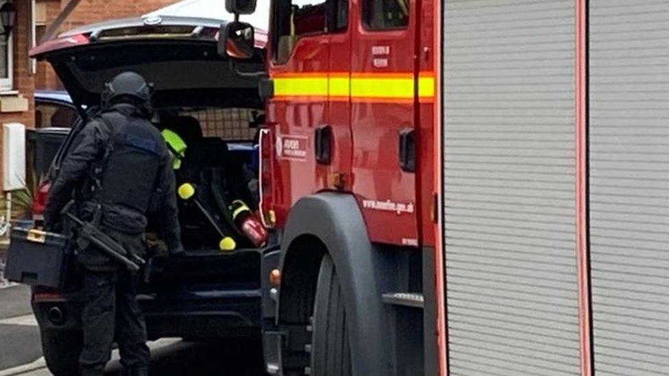 Armed police at the scene in Weston-super-Mare