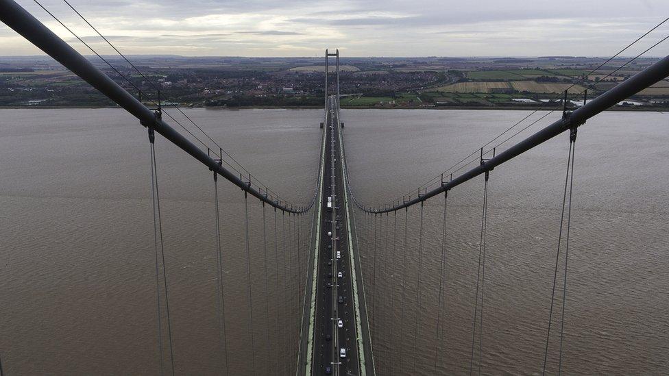 The view from the bridge towards Lincolnshire