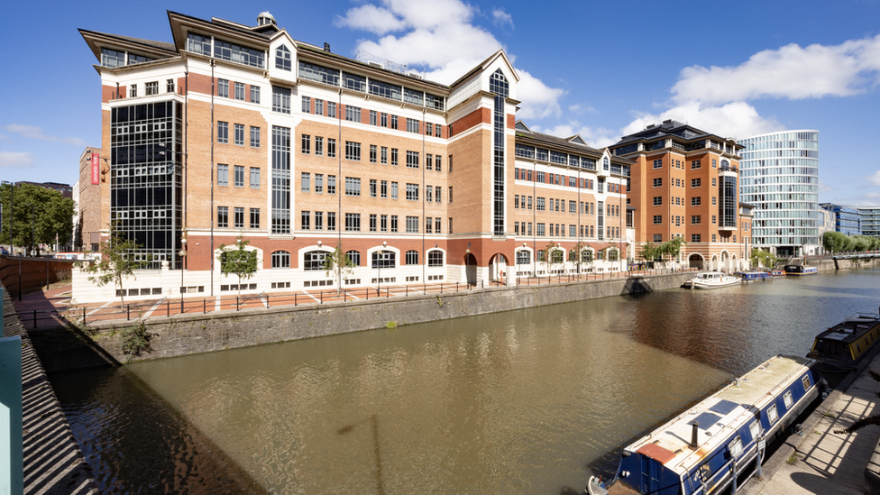 The back of Bristol Dental School and River Avon