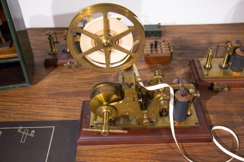 Vintage morse telegraph machine